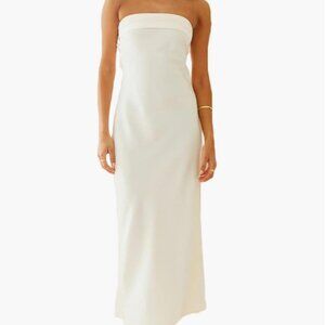 Realtix satin backless tube-top style, maxi dress
